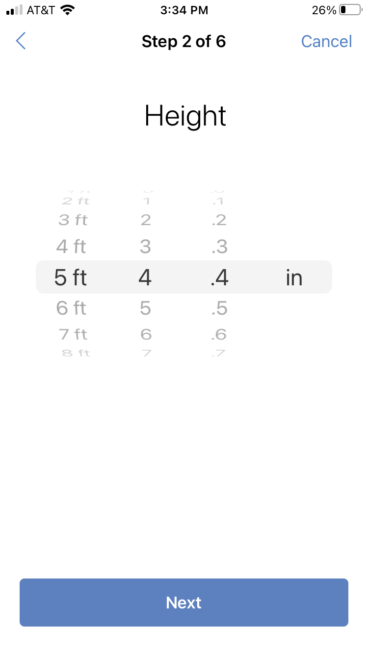 Answer Format: Height