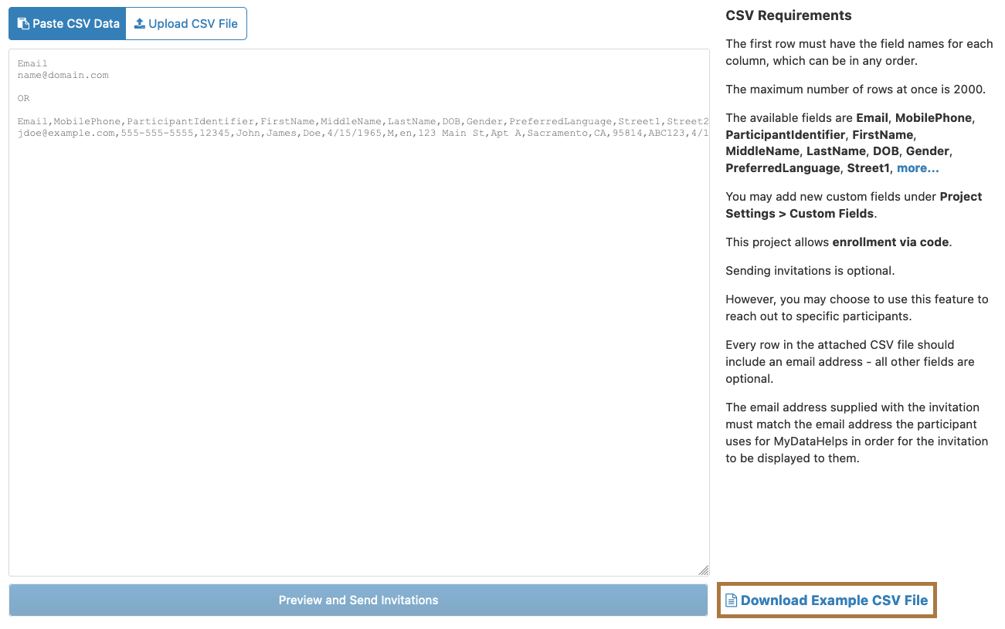 Populating Participant Fields