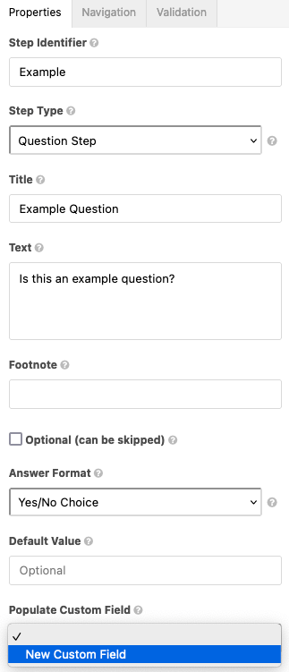 Types of Participant Fields