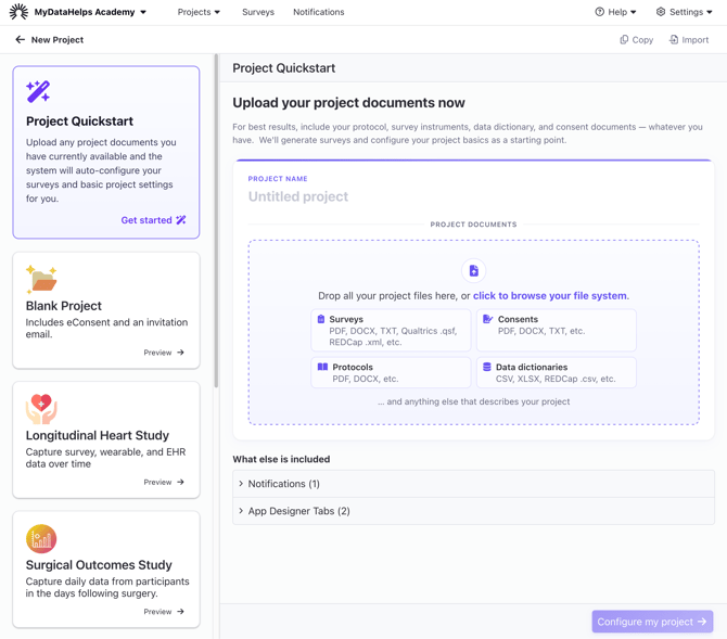 ProjectQuickStart-Create