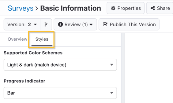 Survey-Styles-Tab